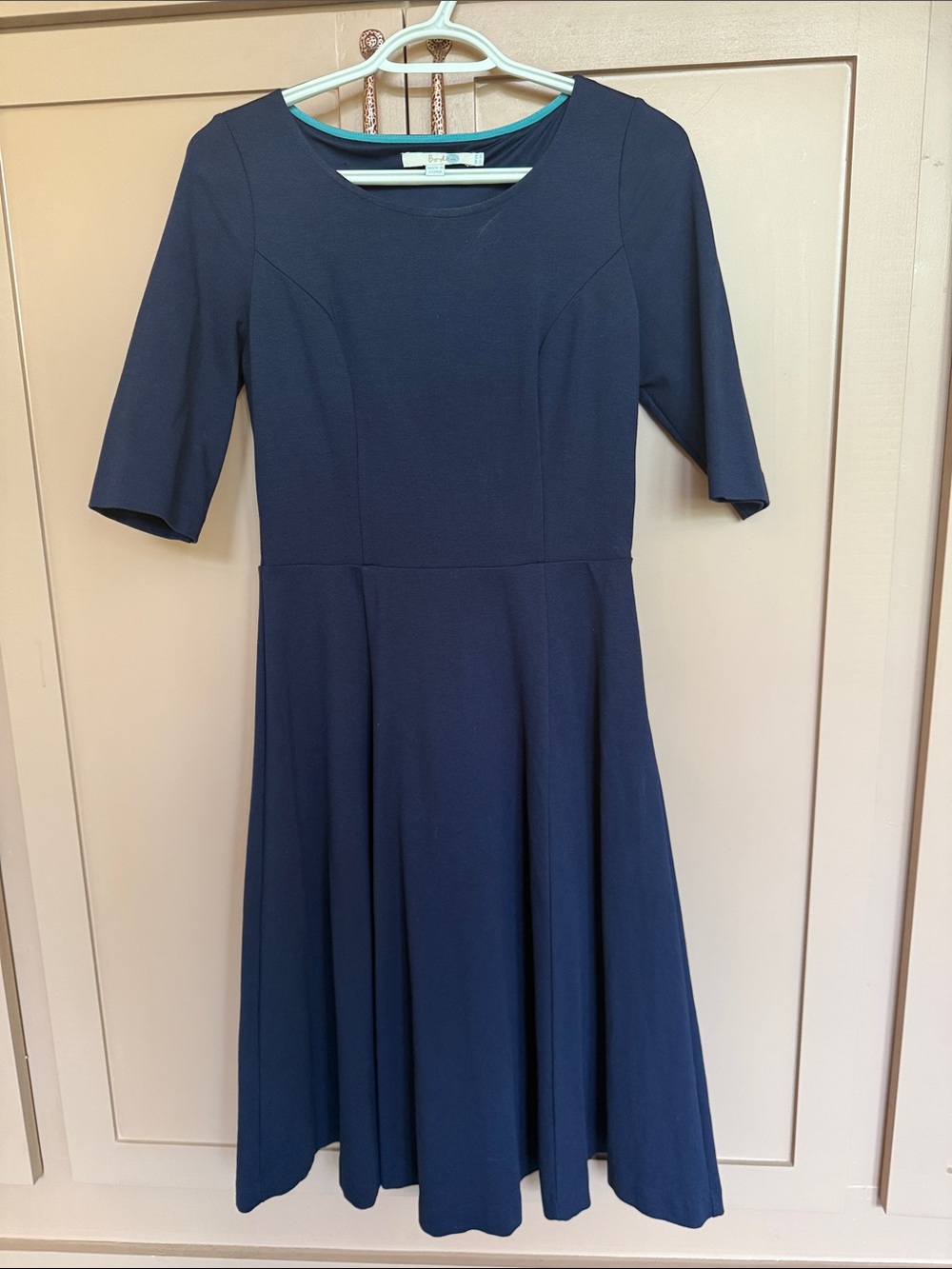 Boden Elegant Navy Fit-and-Flare Women's Dress (6L)